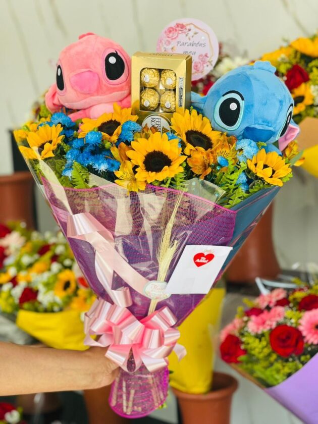 12 Girassóis Duplo Stitch mais Ferrero